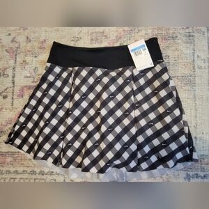 Nike Black & White Checkered Pleated Skort Size M